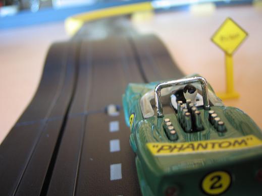 Riverside International Slotcar Raceway Short straight after Turn 9 before the Bump Track